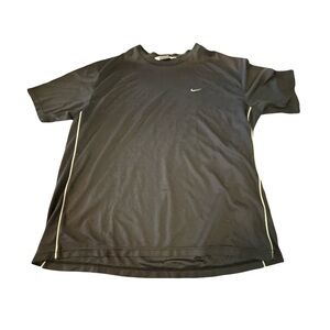Nike Men’s Black Short Sleeve Performance Tee with White Piping